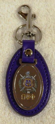 Omega Psi Phi Leather Key Chain